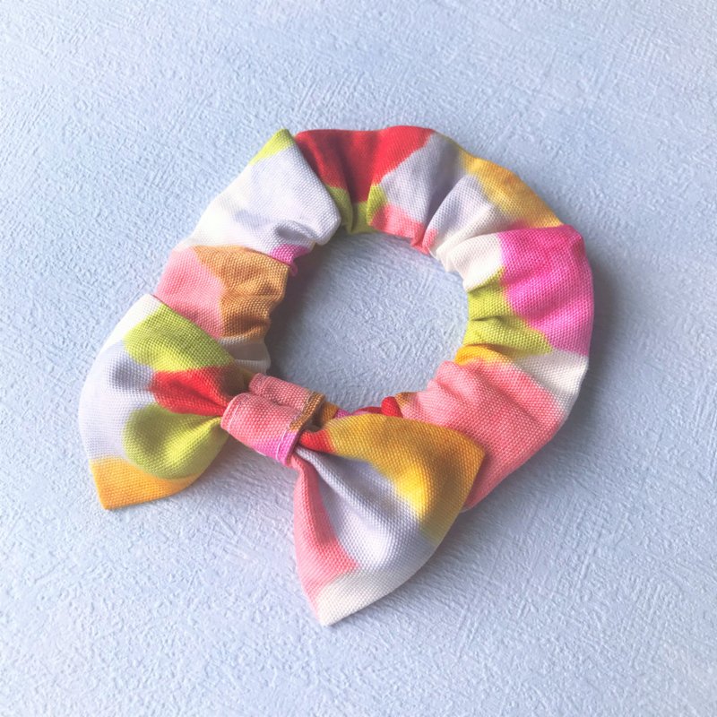 蝴蝶结松紧项圈 宠物领结 bow tie -- 彩色毛球_苹果绿粉(现货1) - 项圈/牵绳 - 棉．麻 多色