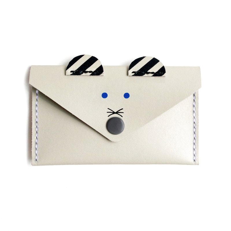 leather card case (mouse) - 名片夹/名片盒 - 真皮 灰色