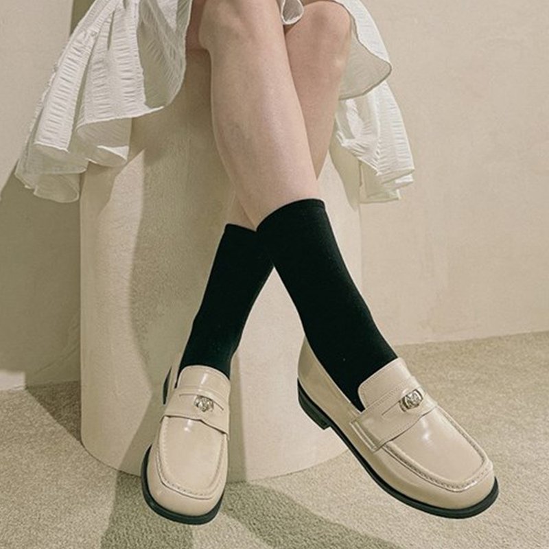 PRE-ORDER 韩国人手制 MACMOC Solid 樂福鞋 CREAM - 女款牛津鞋/乐福鞋 - 其他材质 白色