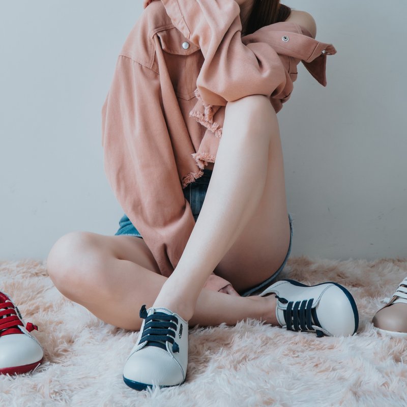 【宽脚友善】MIT手工舒适馒头鞋。真皮。小牛白2818 - 女款休闲鞋 - 真皮 白色