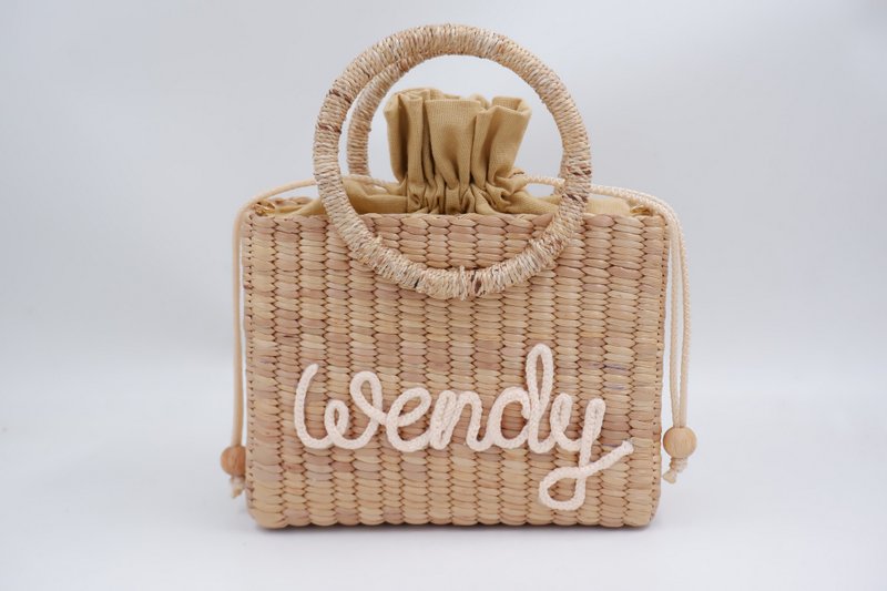 HotSummer特别订制礼物、编织袋、草编手提袋、稻草笔记本袋 草编包 - 手提包/手提袋 - 植物．花 