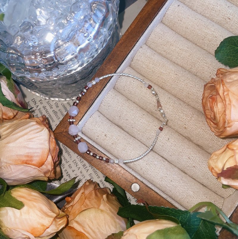 人缘 恋爱 x 粉晶 石榴石 纯银 定制 饰品【魔女的坩埚】手链 - 手链/手环 - 半宝石 多色