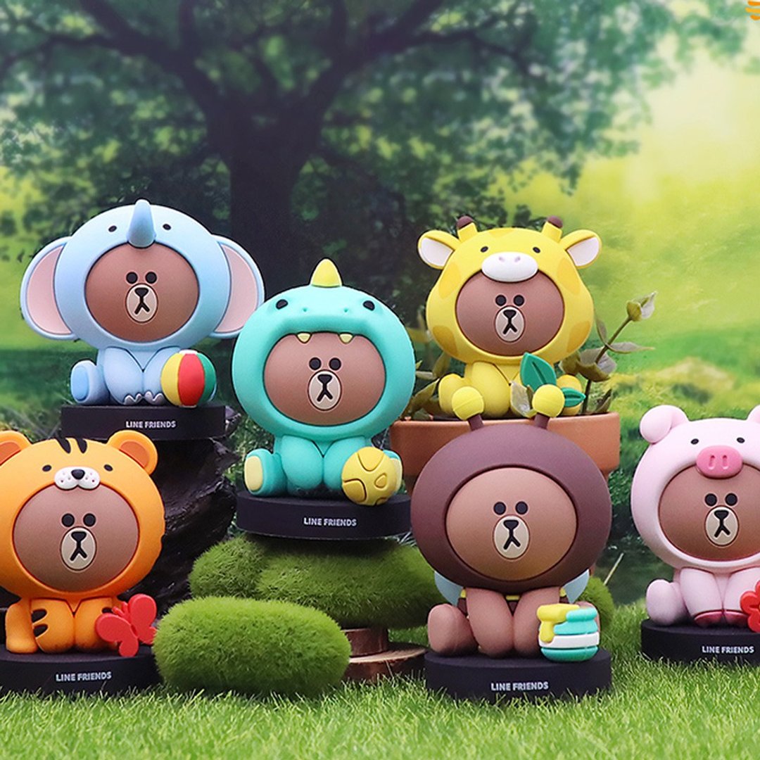 GARMMA LINE FRIENDS 丛林二代系列 盒玩公仔 (一套6只不重复) - 玩偶/公仔 - 塑料 