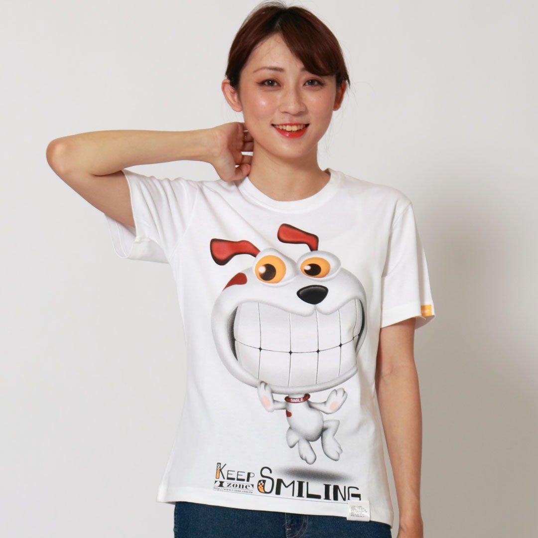 Smiling Dog II / 微笑大头狗 II - 女装 T 恤 - 棉 