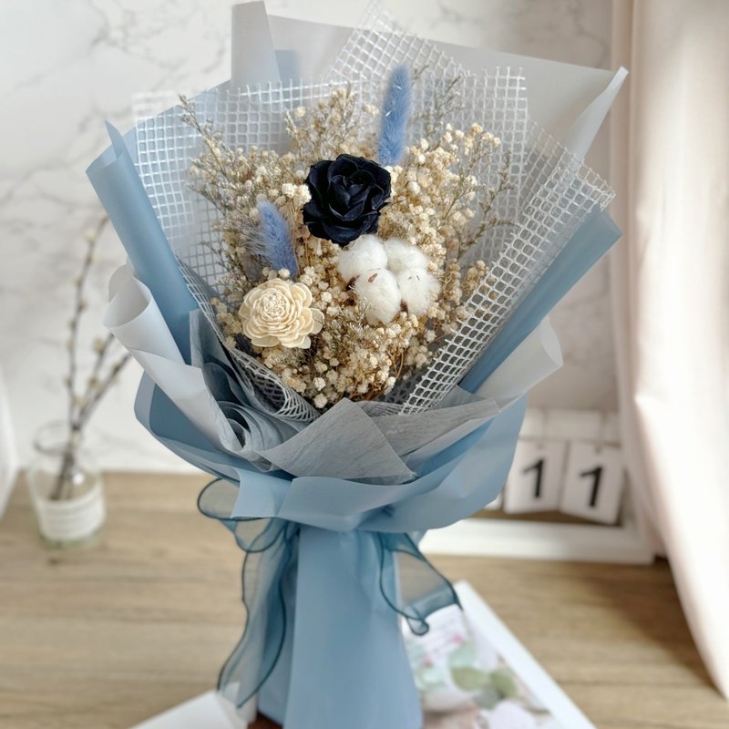 单朵永生玫瑰花束(黑色系) 情人节 教师节 七夕 纪念日 - 干燥花/捧花 - 植物．花 多色