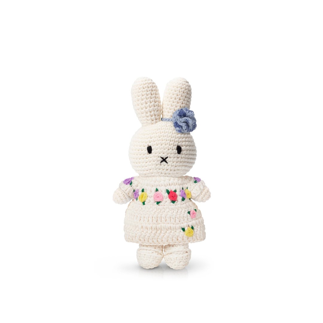 荷兰 Just Dutch | Miffy 米飞 编织娃娃和她的克林姆洋装 - 玩偶/公仔 - 棉 白色