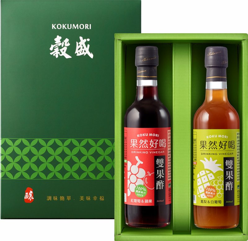 果然好喝 双果酢礼盒 360ml*2瓶  母亲节 送礼首选 - 醋/水果醋 - 其他材质 绿色