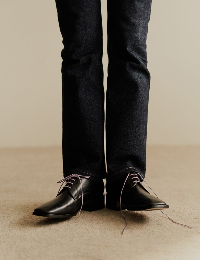 Re 35 德比跟鞋 - 黑 - 女款牛津鞋/乐福鞋 - 真皮 黑色