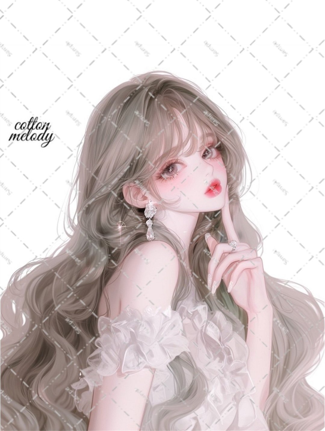 original sticker no.6265 人物贴纸 原创贴纸 人物贴纸 女孩贴纸 原创人物贴纸 - 贴纸 - 纸 