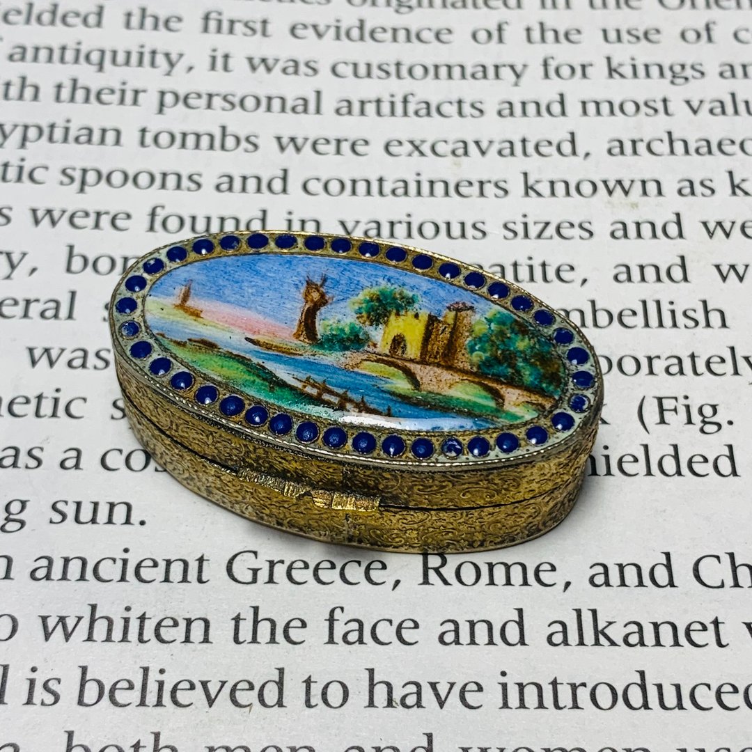 意大利 手绘风景画饰品盒 - 其他 - 其他金属 
