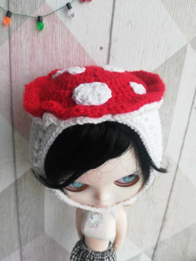 Blythe 娃娃专用 毒蝇伞帽 - 玩偶/公仔 - 棉．麻 红色