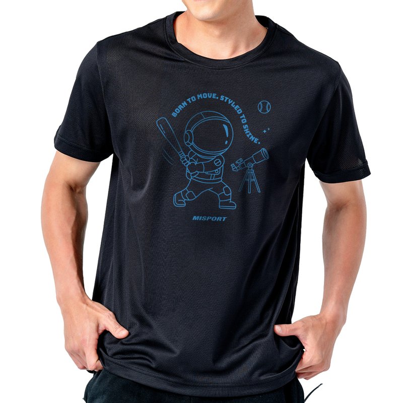 MIT专利呼吸衣-棒球太空人(线条款) - 男装运动衣 - 聚酯纤维 黑色