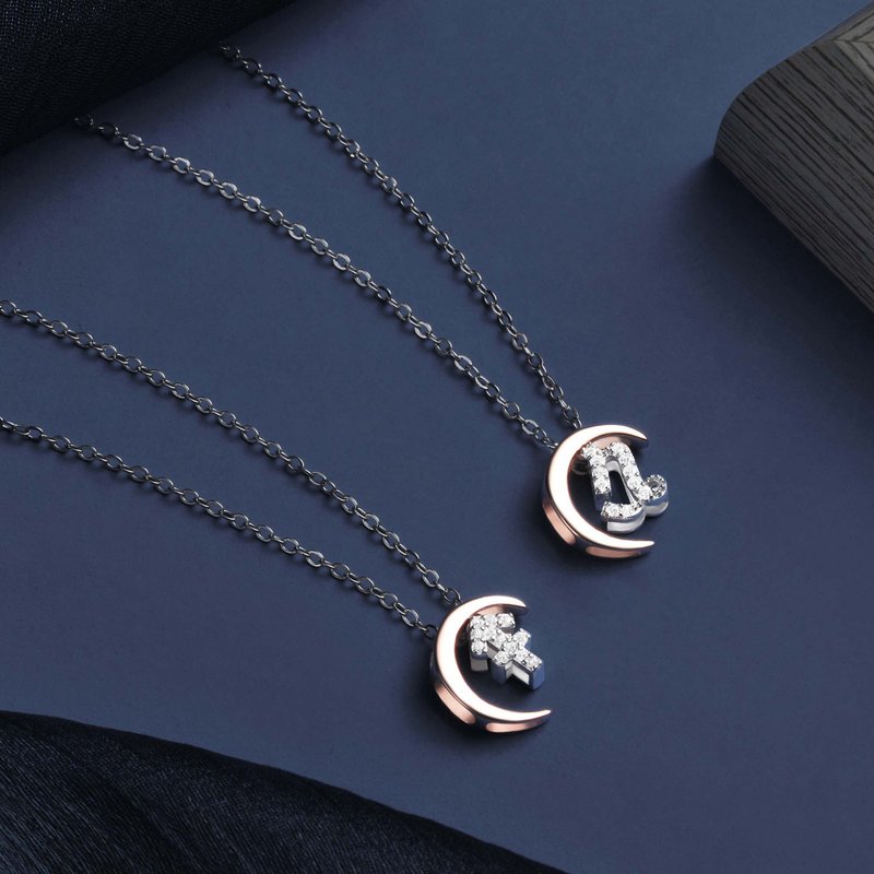 La Favore 925纯银 水瓶座闪石守护项链 - 项链 - 纯银 银色