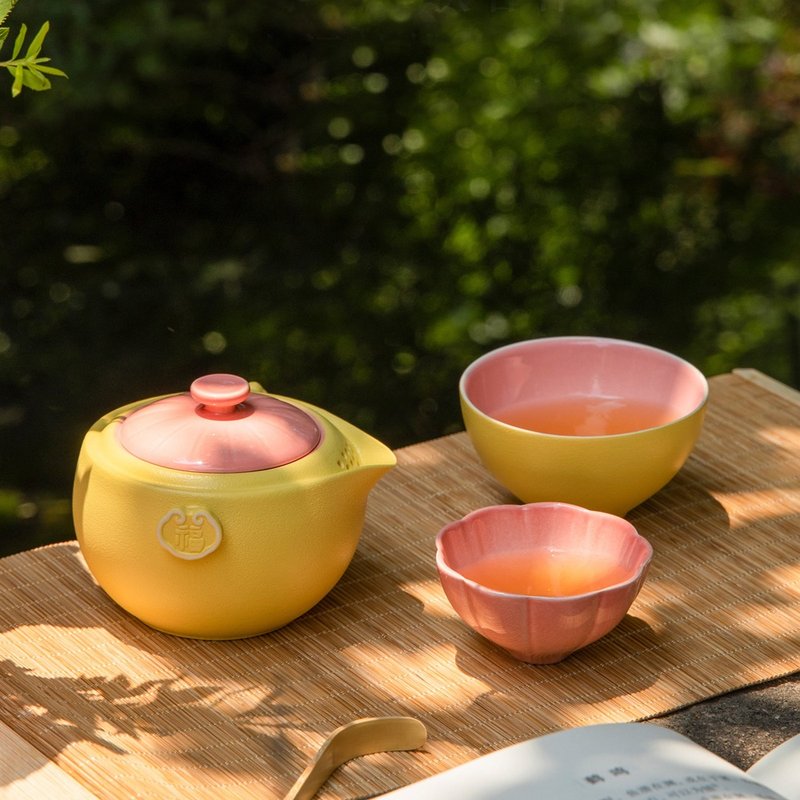 北京故宫博物院福柚快客杯一壶二杯便携式旅行功夫茶具 - 茶具/茶杯 - 陶 
