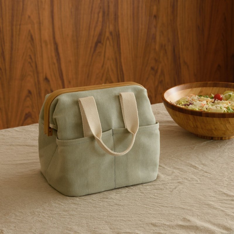 【Gudee】UROKI 保温便当袋 野餐保冷袋 (亚麻蓝/浅草绿) - 收纳用品 - 竹 绿色