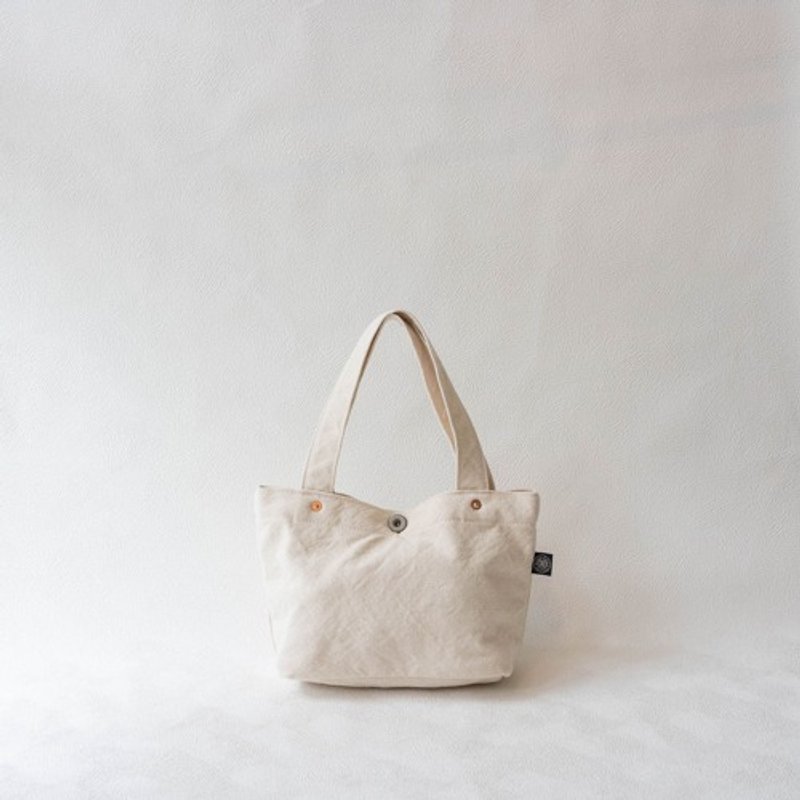 Boat-shaped Tote Bag S [Beige] (VC-7S) - 手提包/手提袋 - 棉．麻 白色