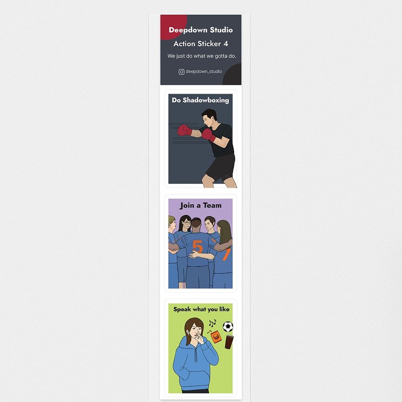 动作贴纸 akushonsutekka4 - 贴纸 - 纸 多色