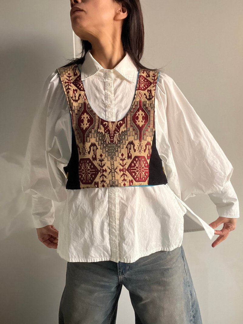 异国情调泰国织布 | 万用四穿双面背心式胸衣 (4 ways) - 女装背心 - 棉．麻 咖啡色