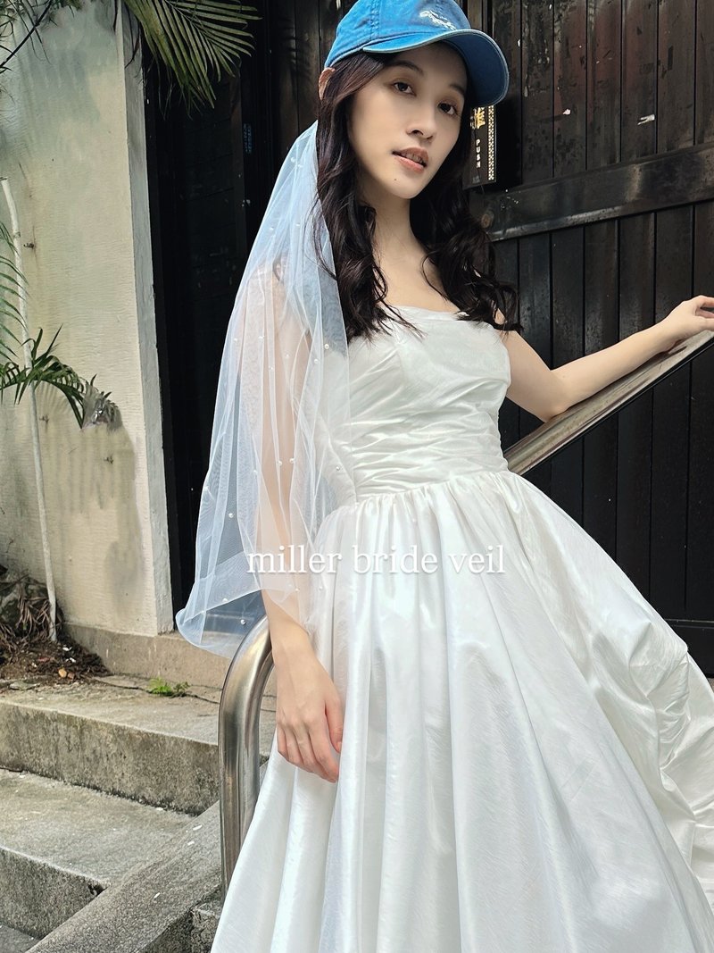 millerbride veil珍珠单层长头纱 - 发饰 - 其他材质 白色