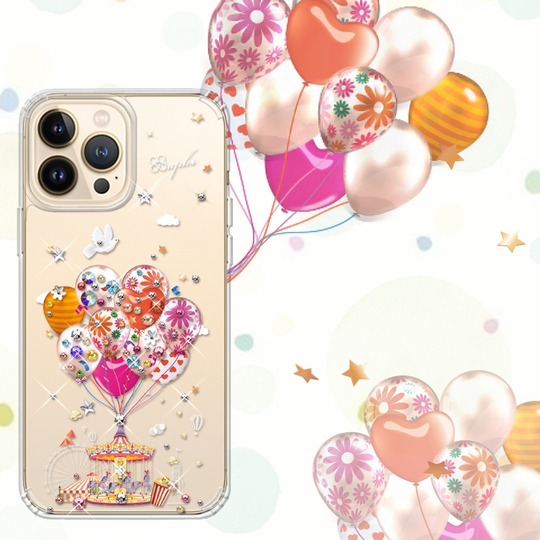 iPhone 13全系列 水晶彩钻防震双料手机壳-梦想气球 - 手机壳/手机套 - 其他材质 多色