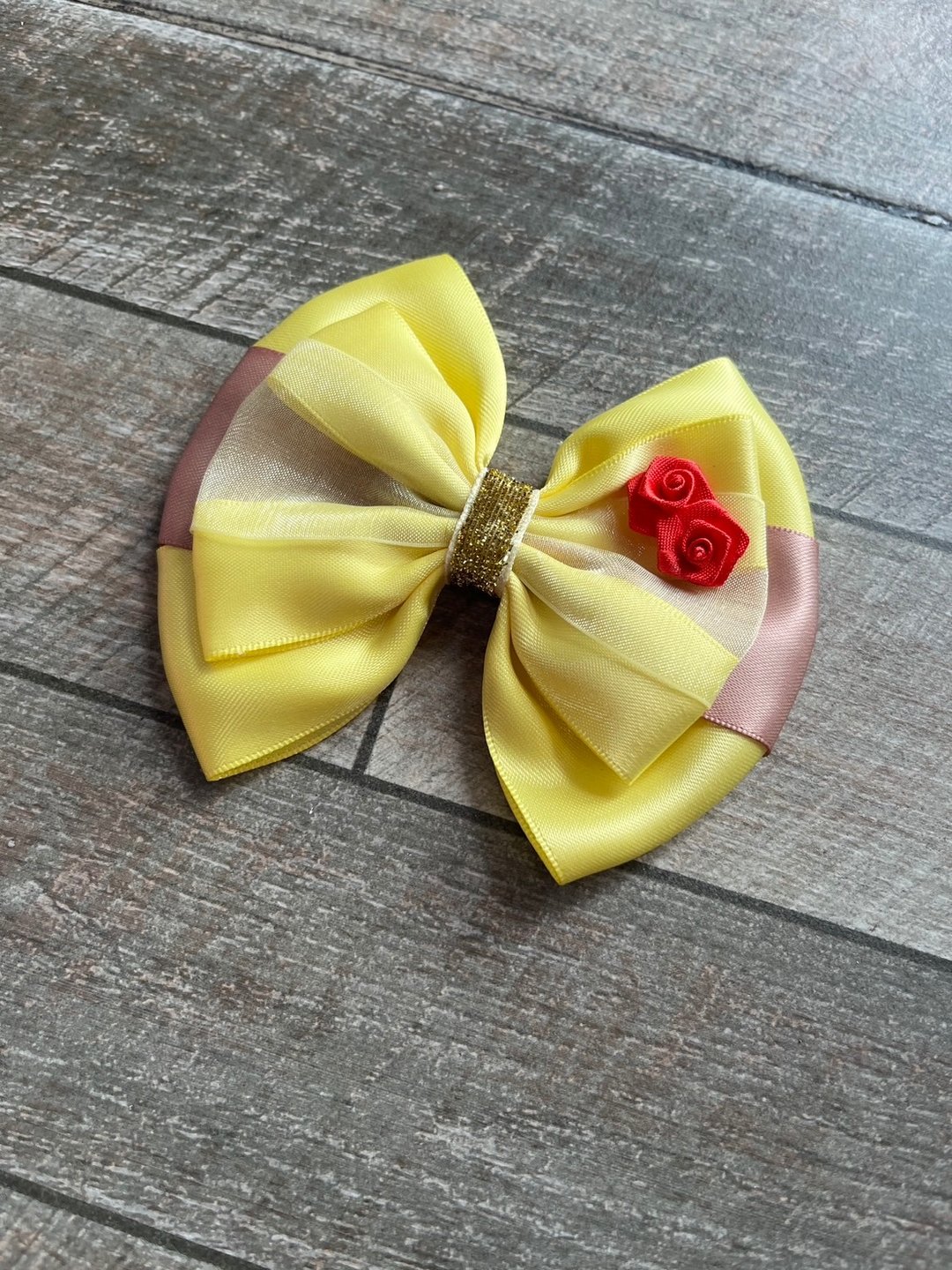 贝儿公主主题发饰，公主蝴蝶结，单边发夹，专为小女孩设计 - 发饰 - 其他材质 