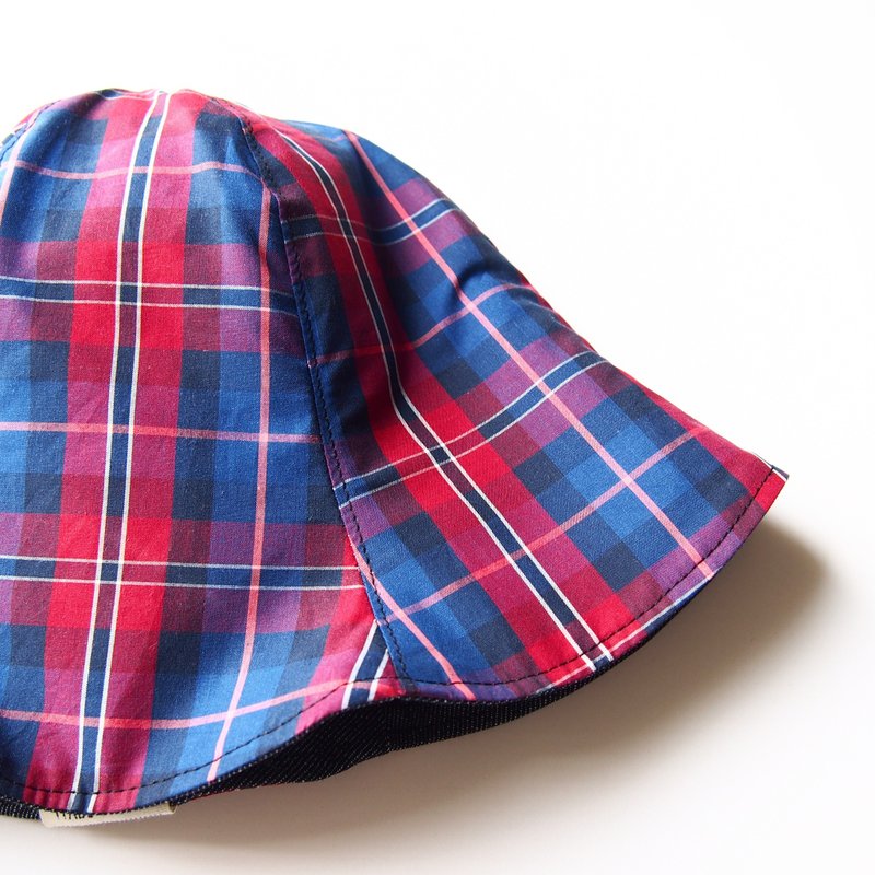 硬挺英格兰格子 手工帽子 双面渔夫帽 - 帽子 - 其他材质 黑色