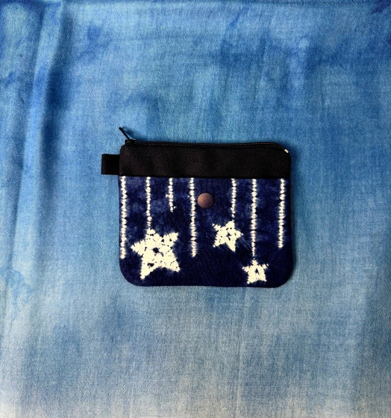 【记忆有限】蓝染拉链零钱包 - 流星坠落 - 零钱包 - 棉．麻 蓝色