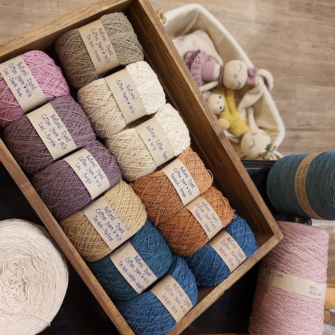 Natural Dyed Cotton Yarn 50 g. - 编织/刺绣/羊毛毡/裁缝 - 棉．麻 多色