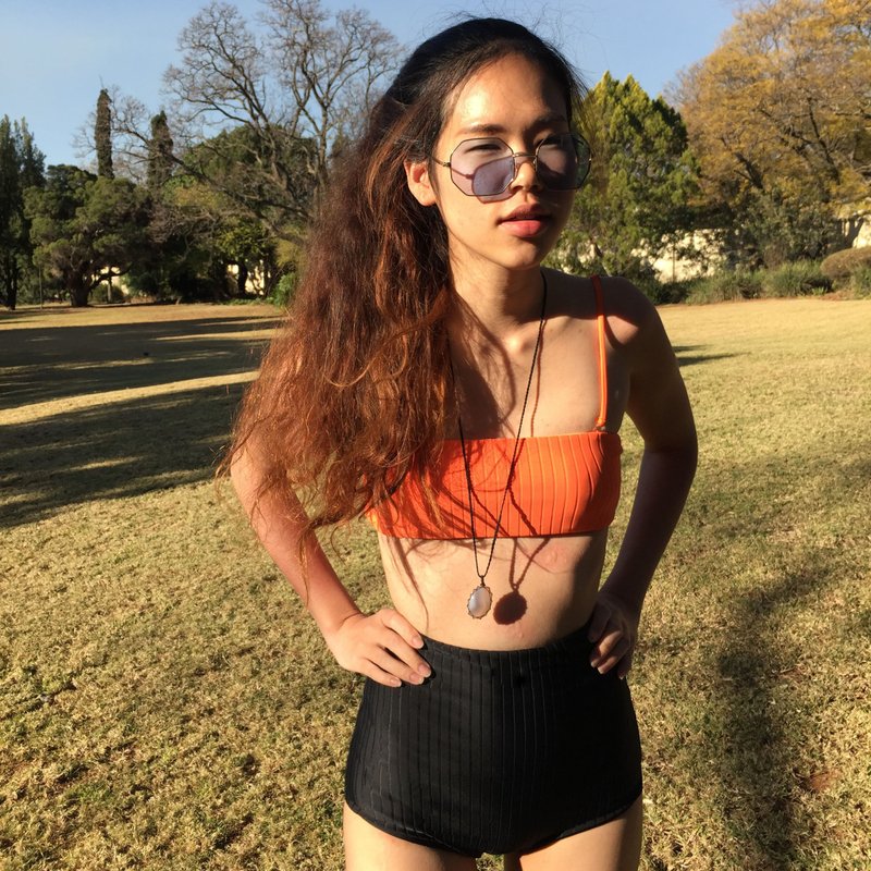 Aprilpoolday Swimwear / CAPSULE ROLLING TOY / Orange-Black / S - 女装泳衣/比基尼 - 其他材质 橘色