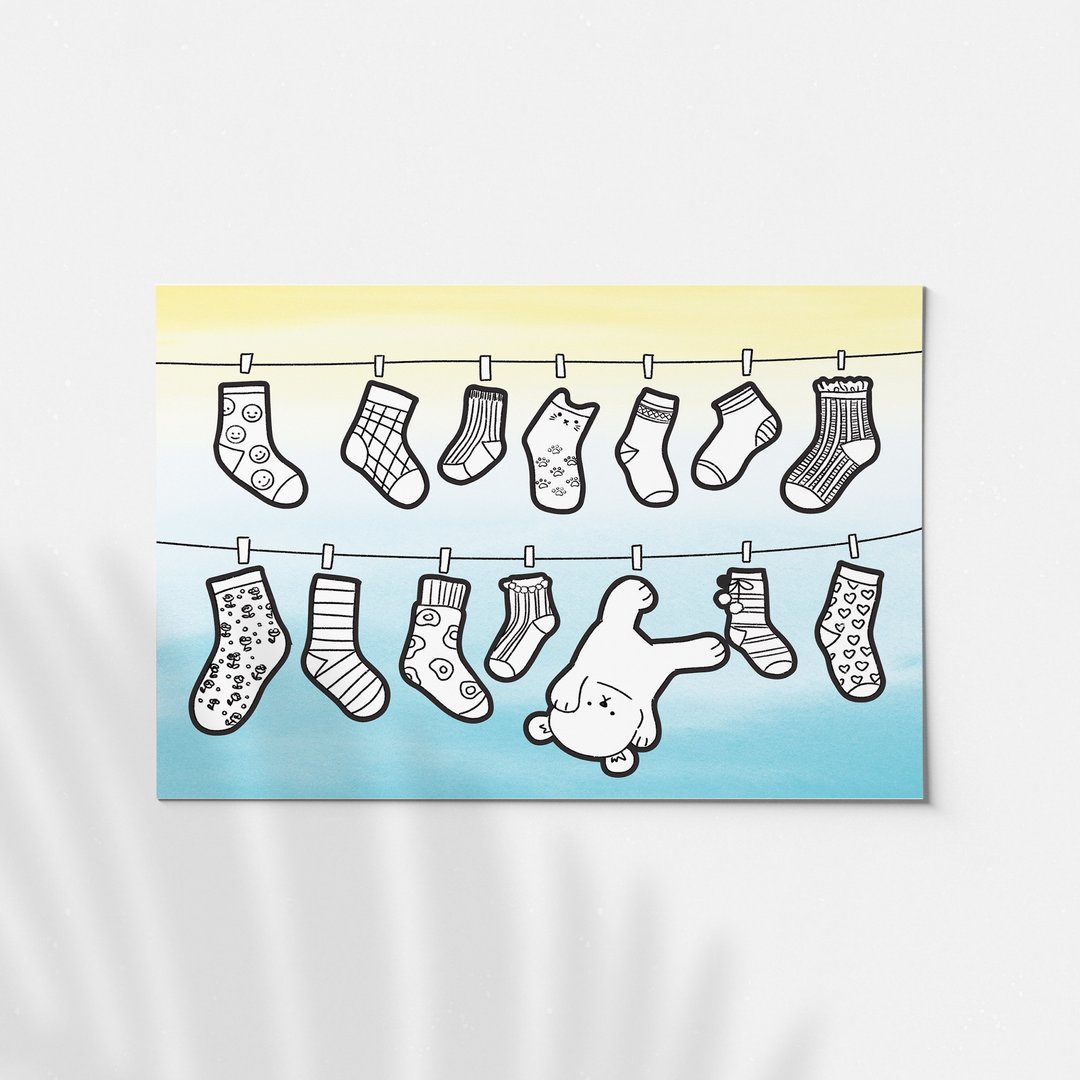 Socks Coloring 镂空贴纸 可涂鸦 - 贴纸 - 纸 