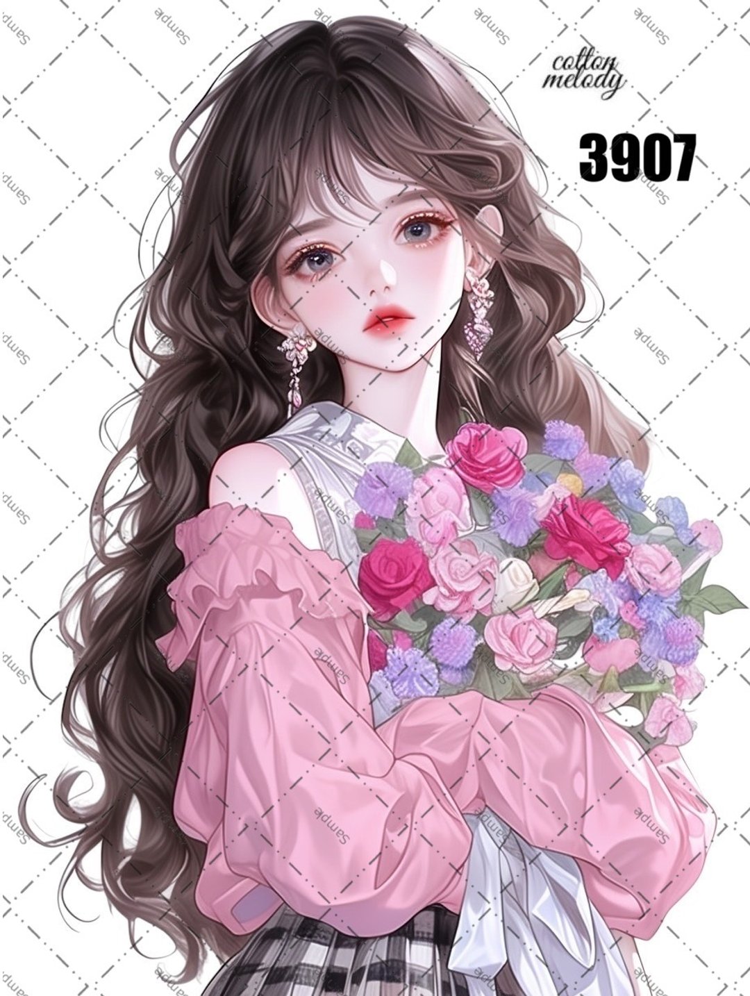 original sticker no.3907 人物贴纸 原创贴纸 原创人物贴纸 装饰贴纸 cotton melody - 贴纸 - 纸 