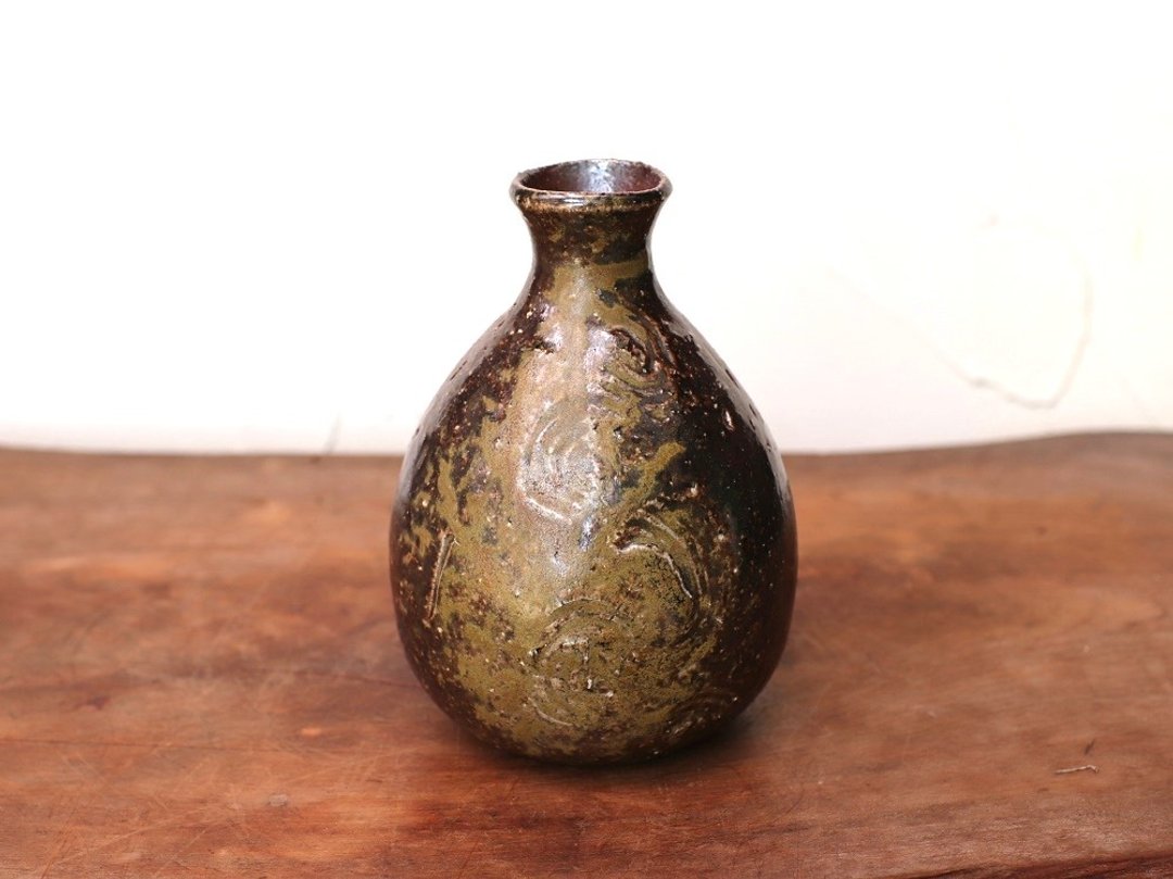 Bizen ware sake bottle t-110 - 酒杯/酒器 - 陶 咖啡色