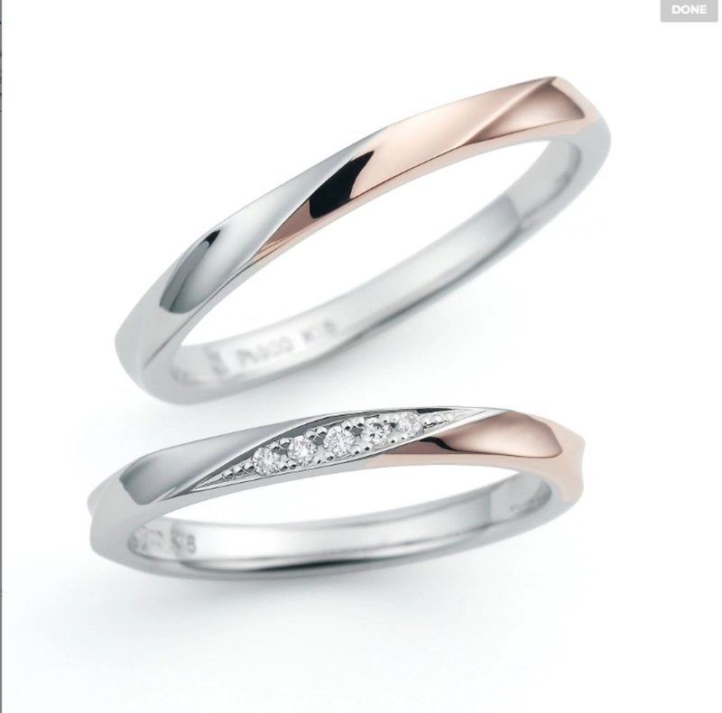 【婚戒秘书】 Nocur - Ma moitié 铂金 (Pt900) 结婚戒指 - 戒指 - 贵金属 