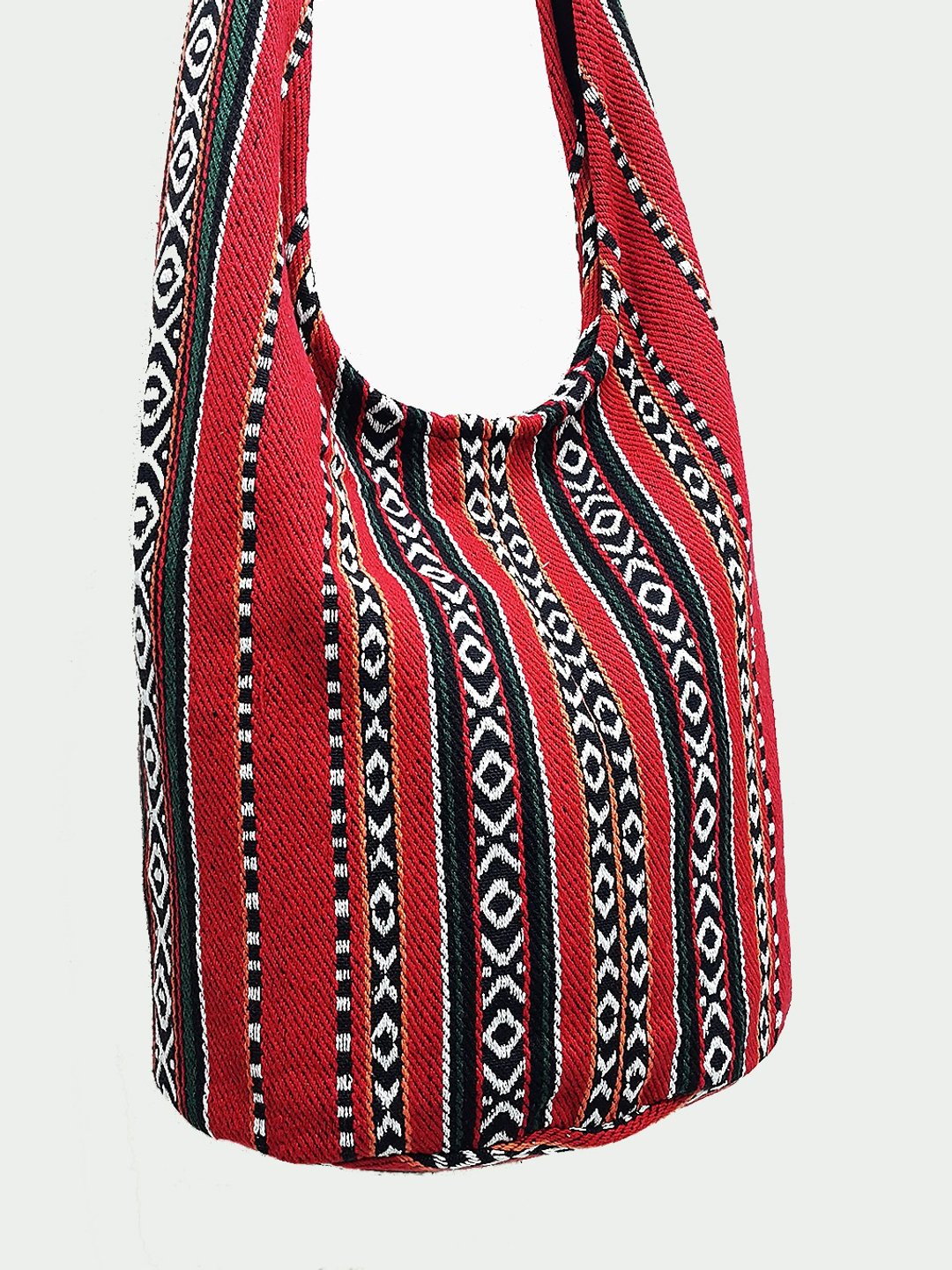 Woven Cotton Bag Boho bag Shoulder bag Crossbody bag Long Strap CWB - 其他 - 棉 红色