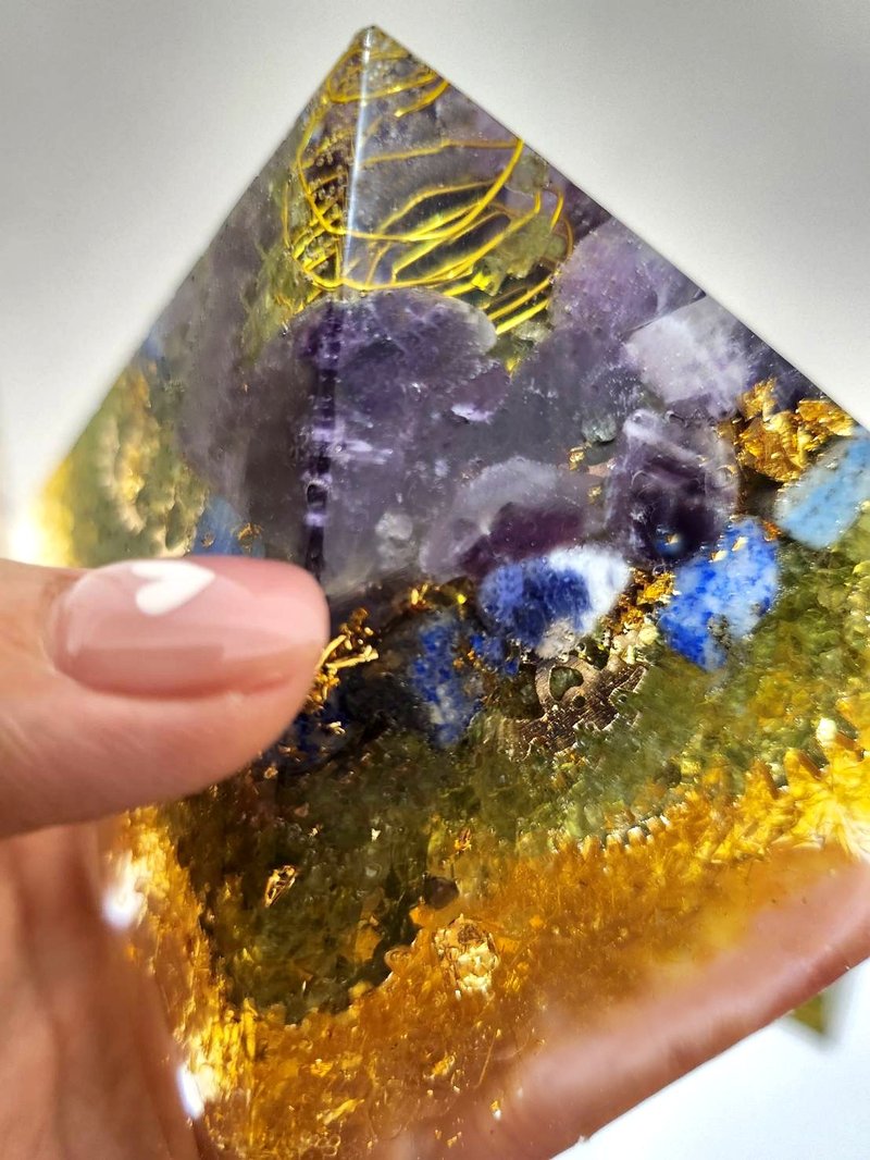 【转运来】生命灵数奥刚能量金字塔。乙太能量转换器。紫水晶.黄. - 其他 - 水晶 紫色