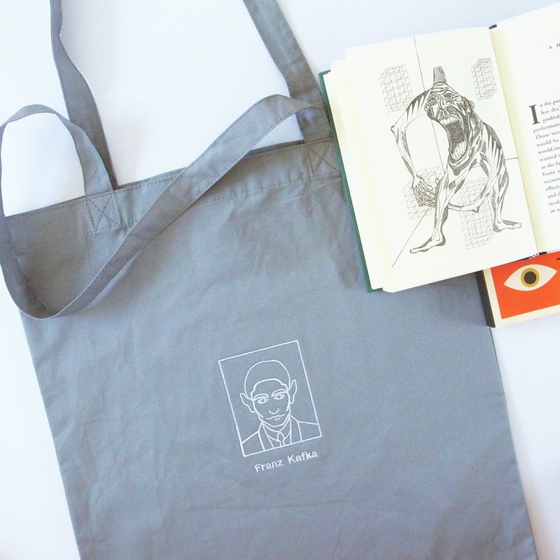 Kafka Tote-Bag (Gray) - 侧背包/斜挎包 - 棉．麻 灰色
