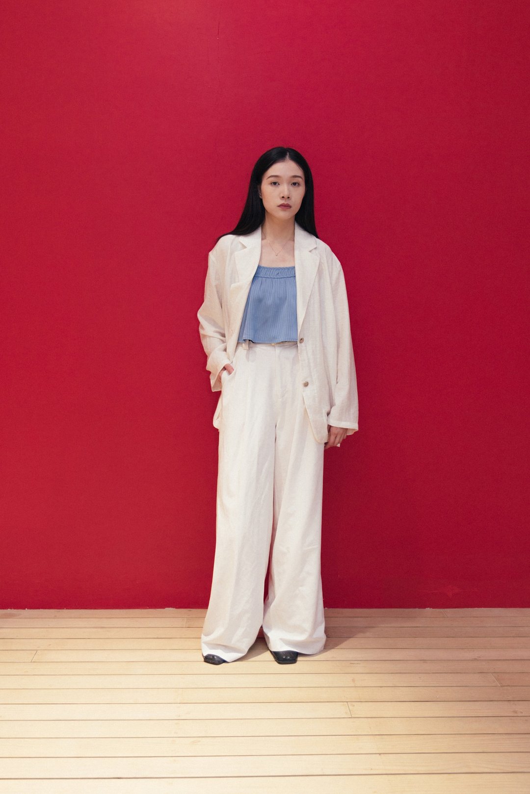 棉麻西装外套 White Blazer - 女装西装外套/风衣 - 其他材质 白色