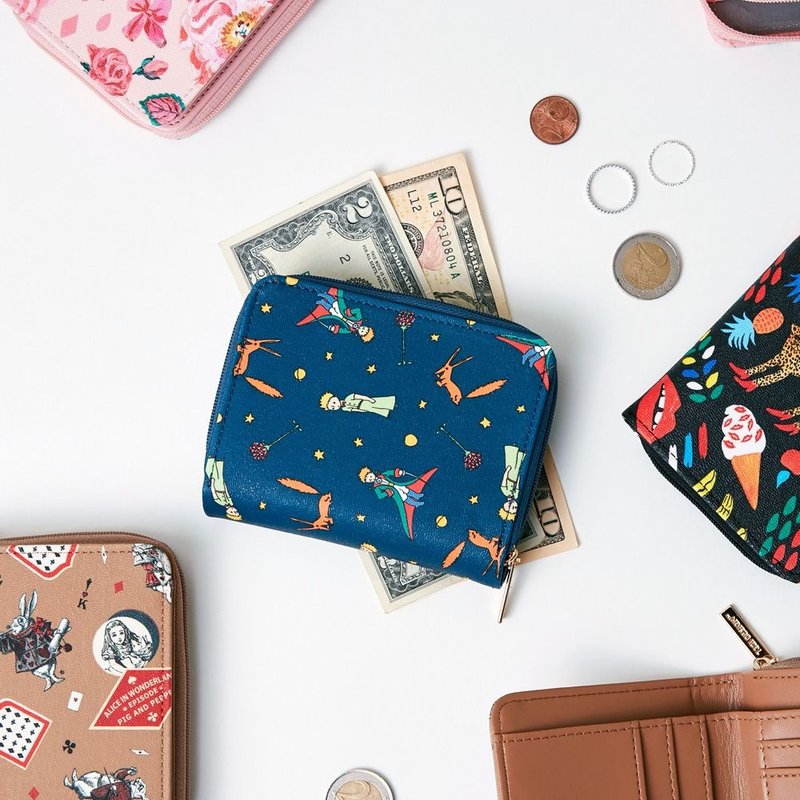 7321Design-小王子彩绘皮革拉链短皮夹-宇宙蓝,73D89206 - 皮夹/钱包 - 真皮 蓝色