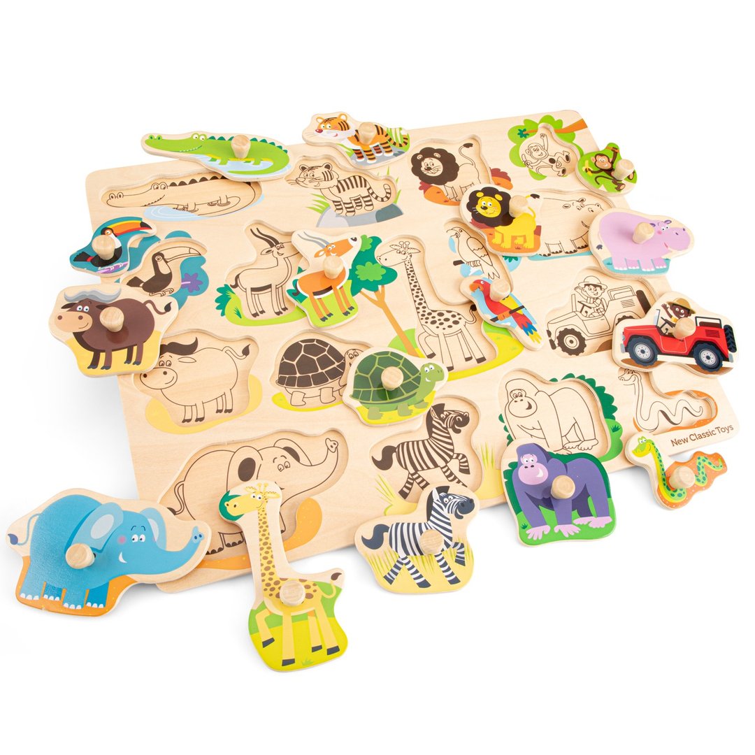 【荷兰New Classic Toys】宝宝木制拼图-野生动物-16pcs - 玩具/玩偶 - 木头 