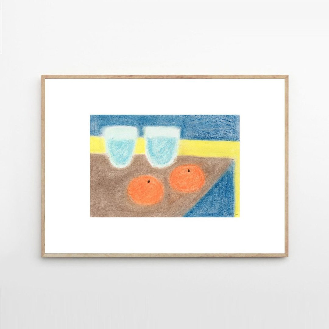 【瑞典挂画】Nina Flagstad Kvorning | 水杯与橘子 - 海报/装饰画/版画 - 纸 