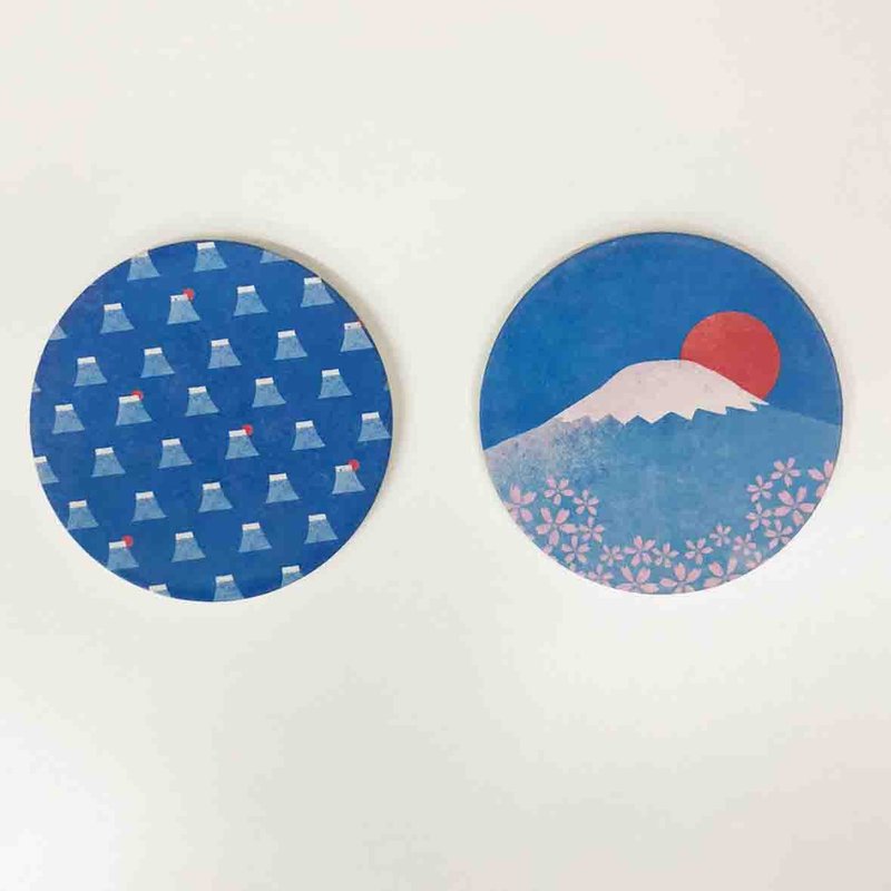 富士山系列 | 富士山 陶瓷吸水杯垫 - 杯垫 - 陶 