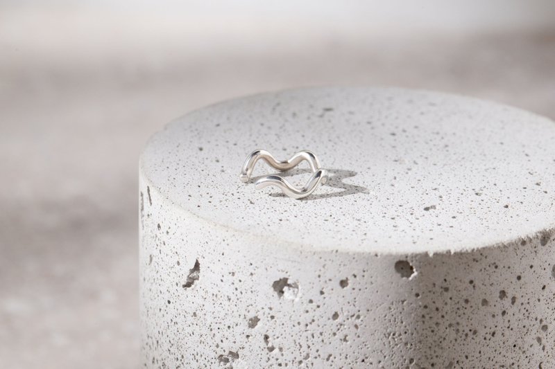 波浪耳扣 Wave EarCuff - 耳环/耳夹 - 纯银 银色