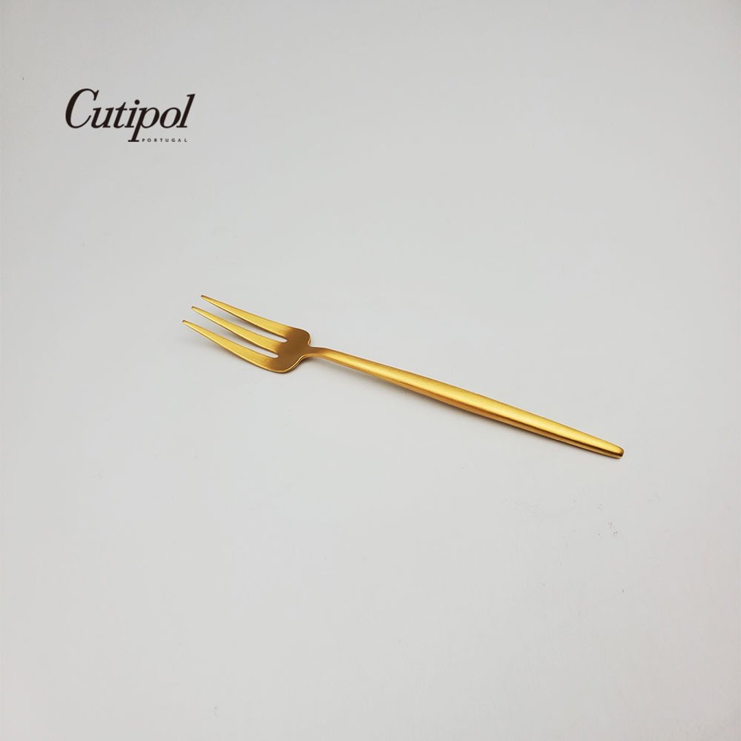 葡萄牙 Cutipol  MOON   雾金 15CM 水果三叉 - 餐刀/叉/匙组合 - 不锈钢 银色