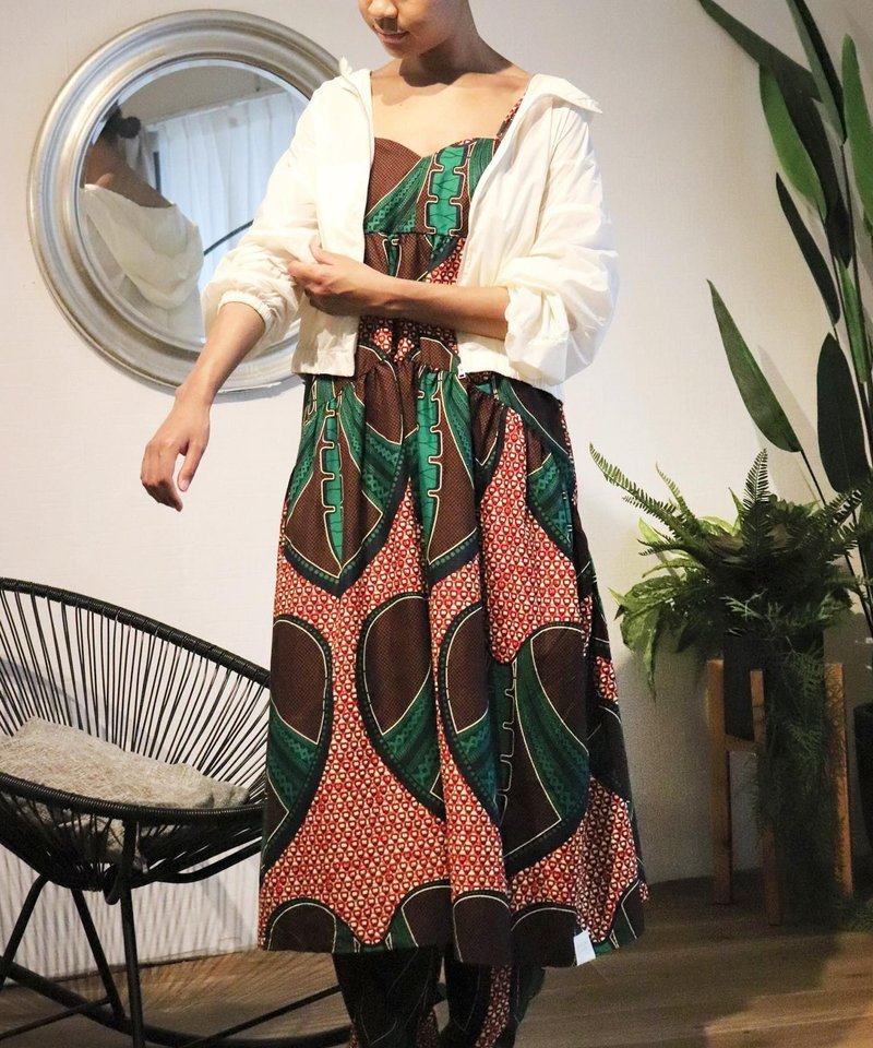 Africa tiered cami dress 149/ALALA - 洋装/连衣裙 - 聚酯纤维 红色