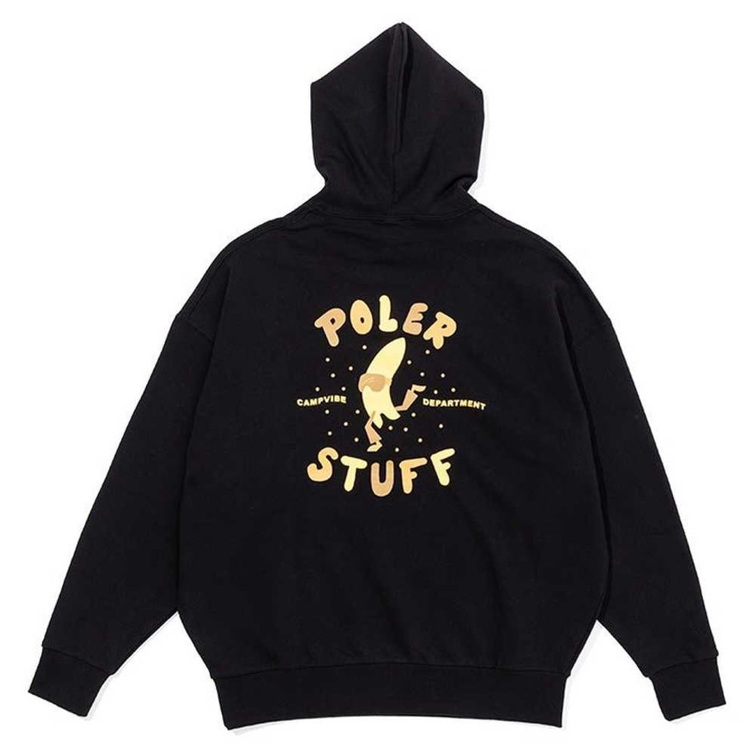 日本限定 POLER BOOGIE BOARD HOOD 宽松版连帽上衣 休闲上衣 黑 - 中性连帽卫衣/T 恤 - 其他材质 黑色
