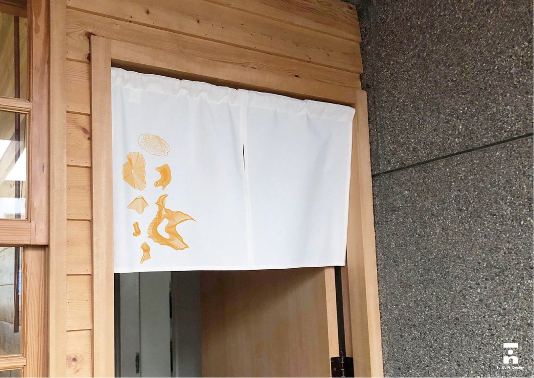 (多色款选择) 流线山脉-有机棉绢印日式短门帘 Organic Cotton - 门帘/门牌 - 棉 白色