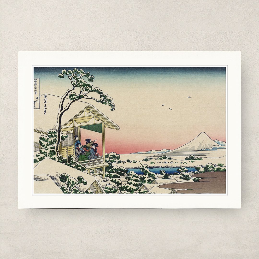 【B4 艺术画卡・B4 Poster】葛饰北斋・砾川雪旦 - 海报/装饰画/版画 - 纸 卡其色