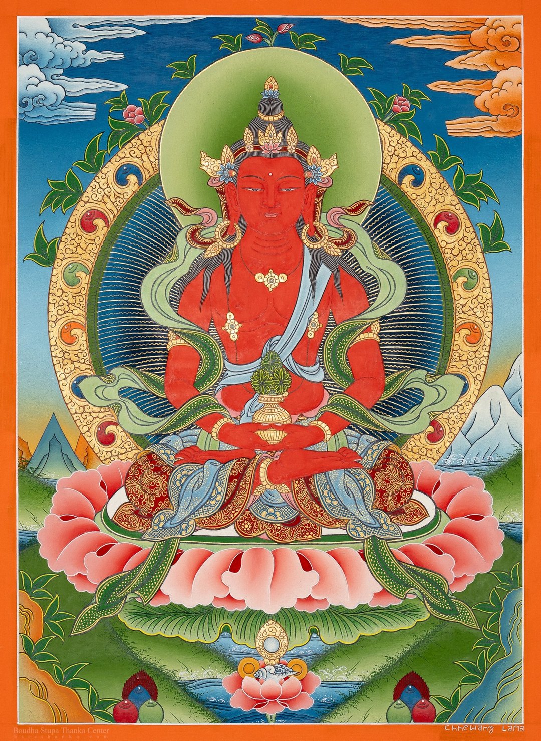 无量寿佛唐卡画 | 藏传唐卡画 - 墙贴/壁贴 - 其他材质 多色