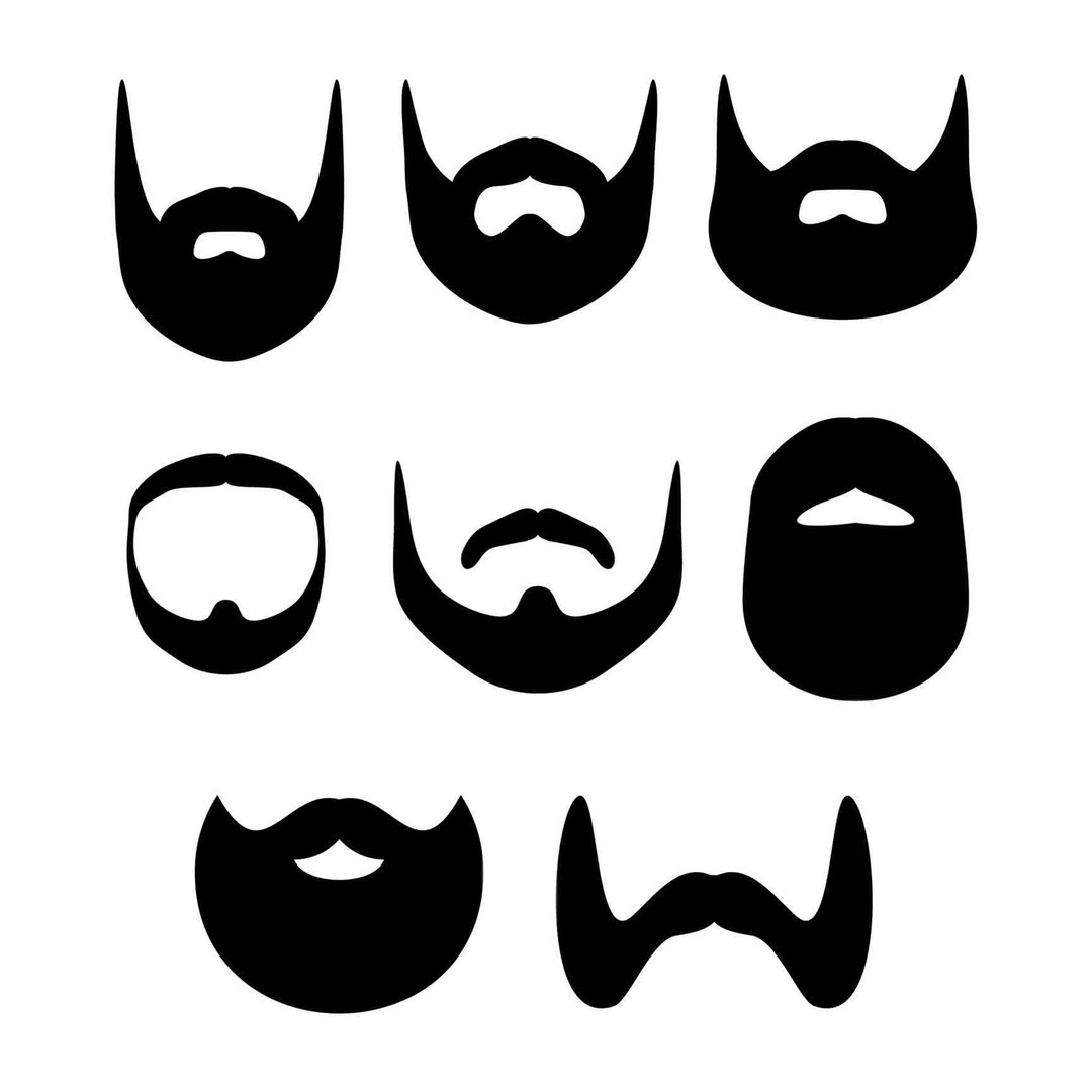 Beard svg, beards svg, beard pdf, beards pdf, beard template, beard die cut, SVG - 图文模板设计 - 其他材质 