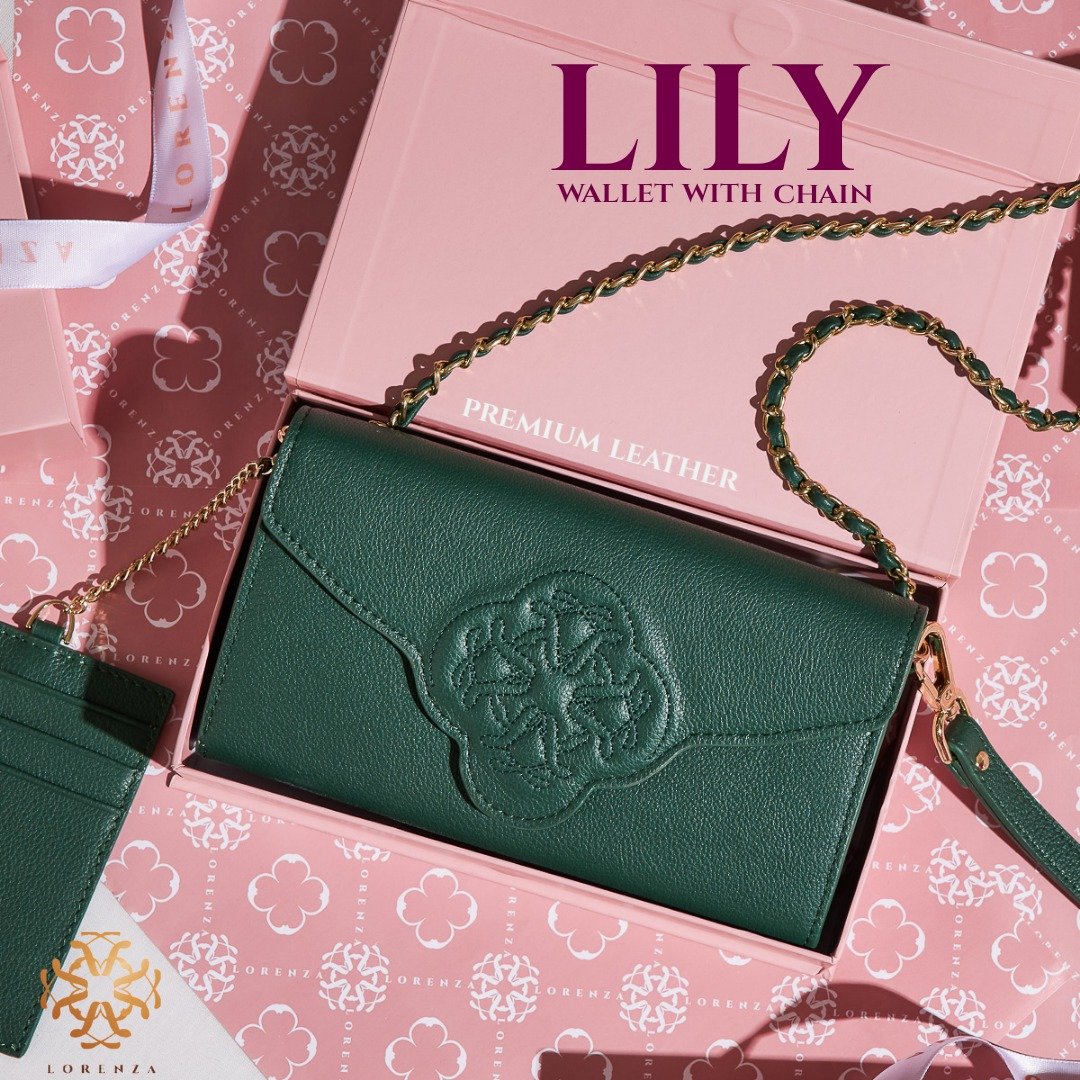 Lily Wallet Emerald Green - 皮夹/钱包 - 真皮 绿色